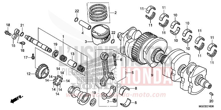 CRANKSHAFT/PISTON for CB1100 ABS GRAPHITE BLACK (NHB01) from 2014